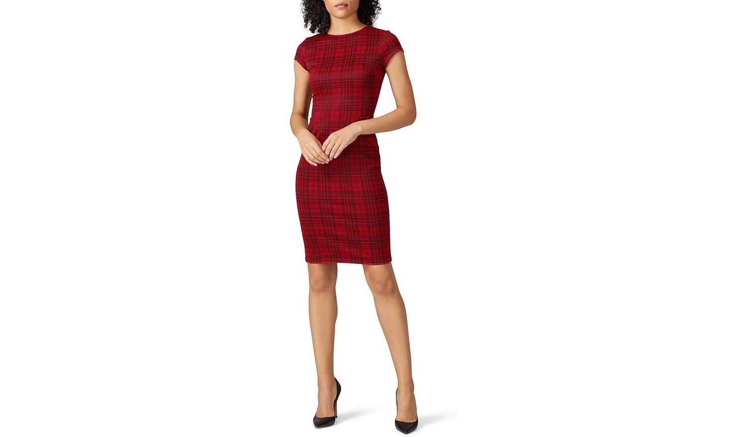  slate and willow Red Plaid Sheath Dress
