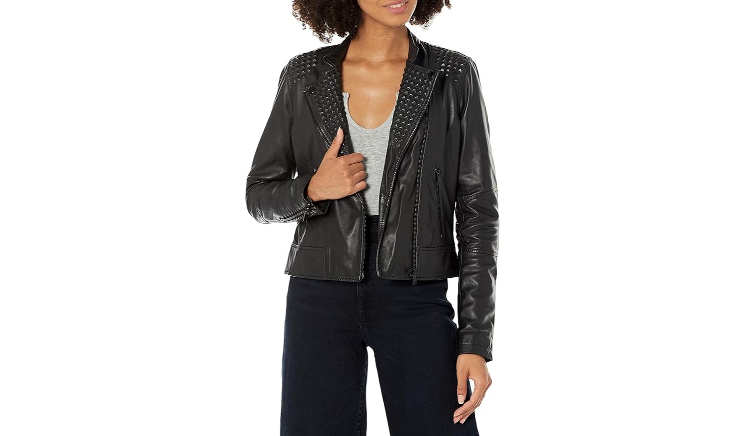 Studs Leather Jacket by slate and willow